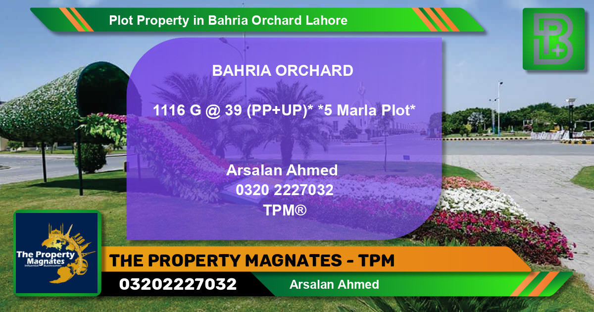 Residential Plot for Sale in Bahria Orchard, Lahore - (BP-68501)