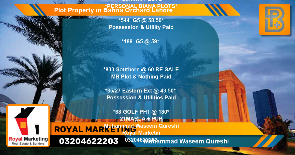 Residential Plot for Sale in Bahria Orchard, Lahore - (BP-68514)
