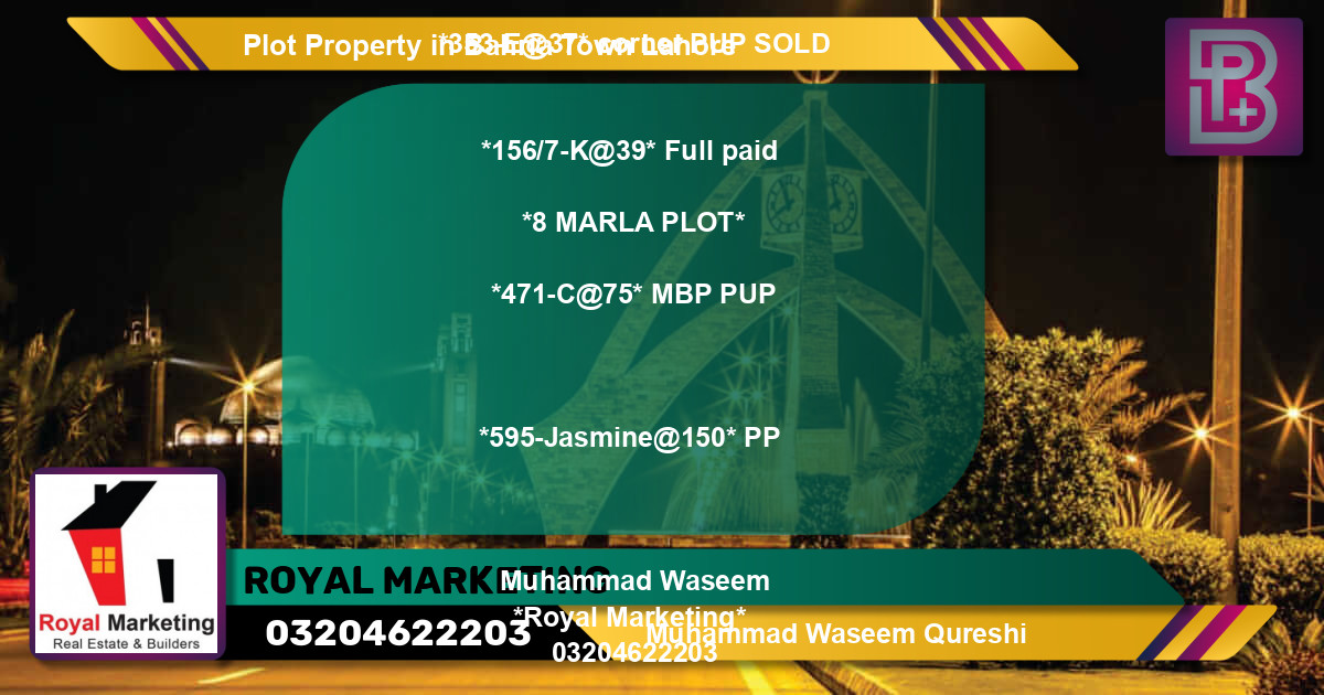 Residential Plot for Sale in Bahria Town, Lahore - (BP-68515)