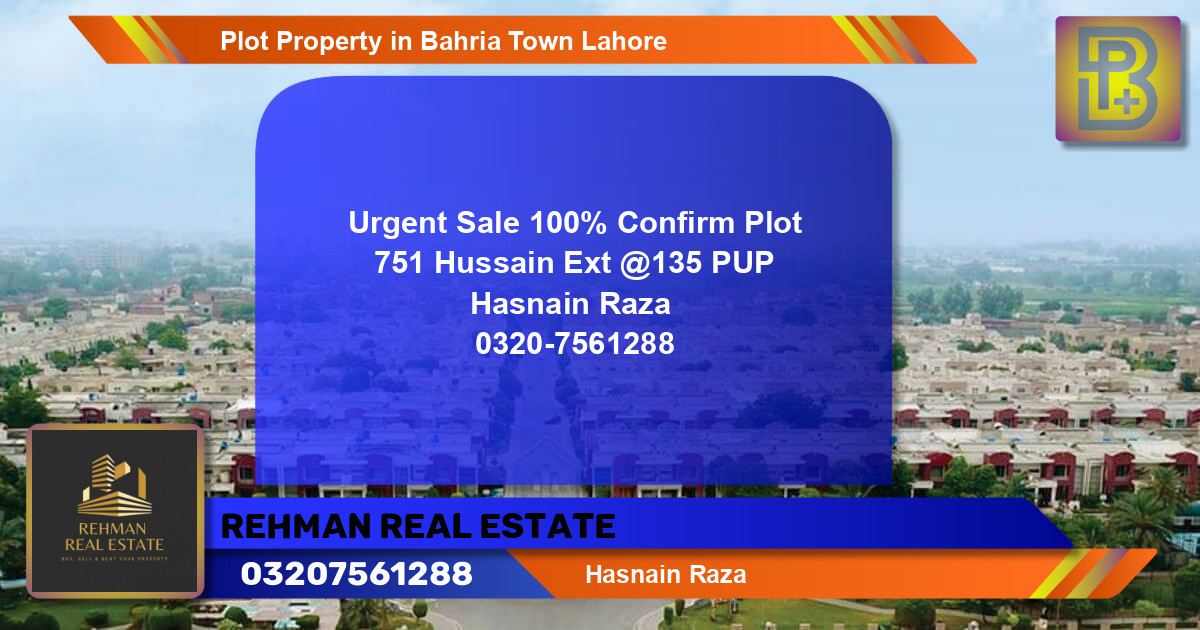 Residential Plot for Sale in Bahria Town, Lahore - (BP-68551)