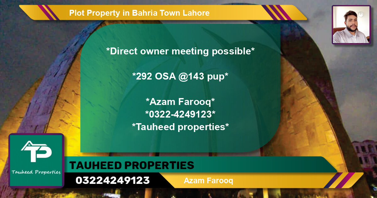 Residential Plot for Sale in Bahria Town, Lahore - (BP-68559)