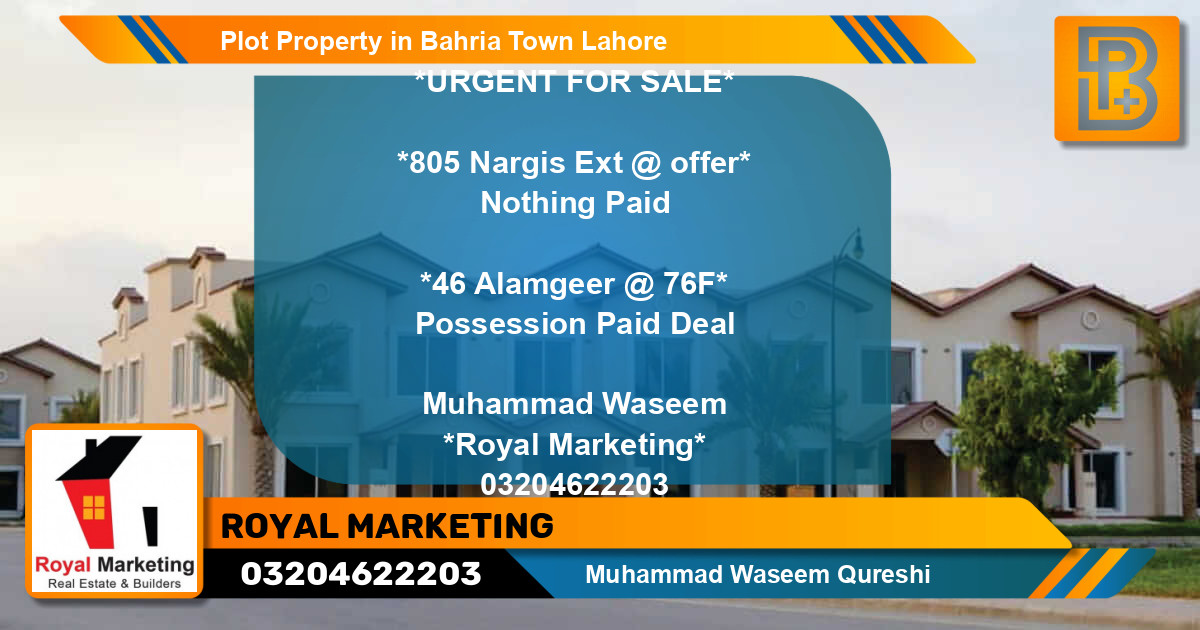 Residential Plot for Sale in Bahria Town, Lahore - (BP-68576)