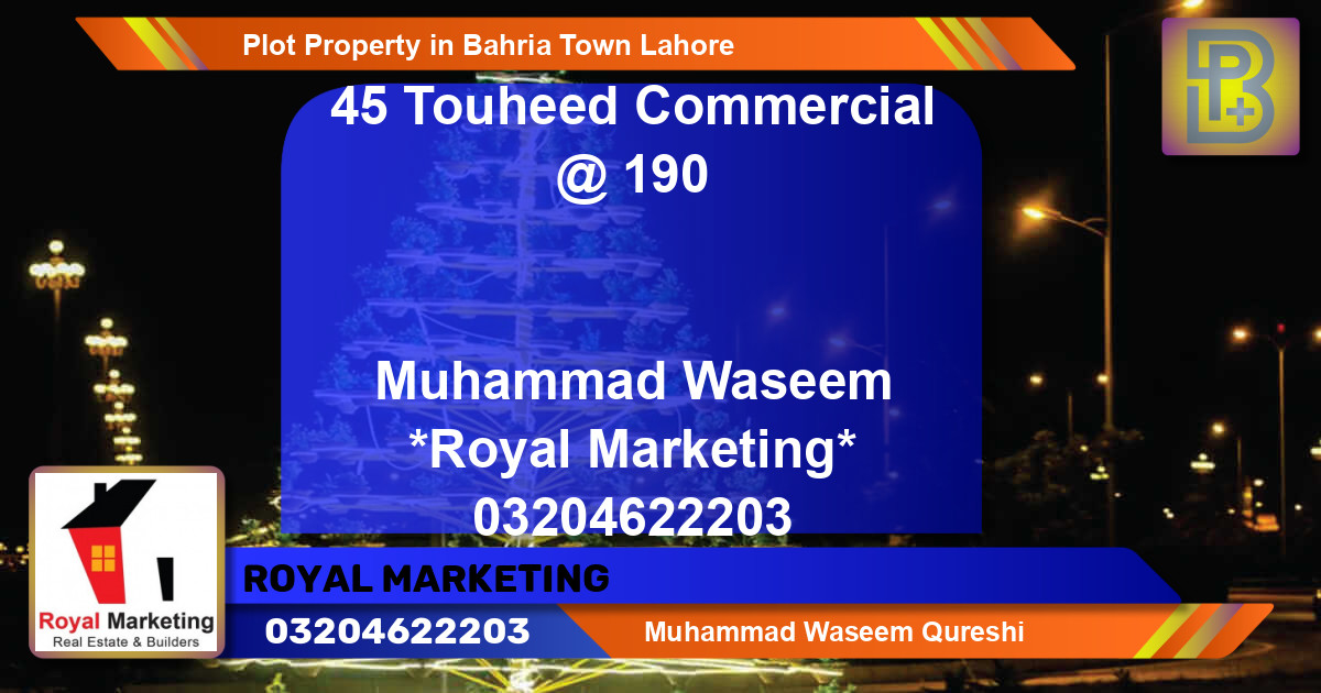 Commercial Plot for Sale in Bahria Town, Lahore - (BP-68577)