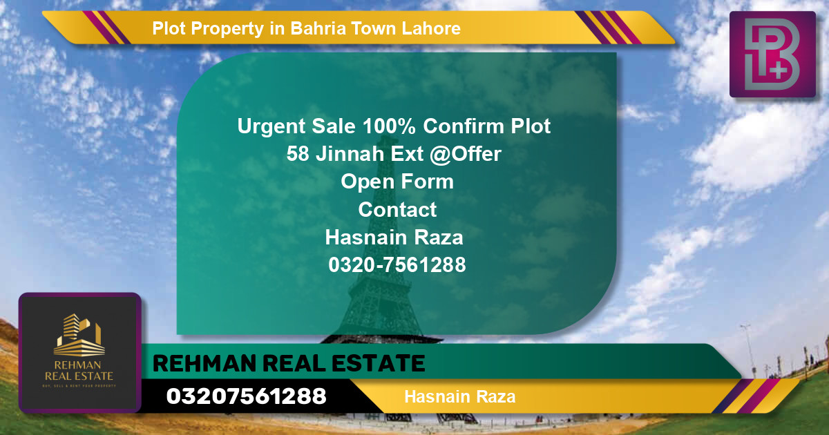 Residential Plot for Sale in Bahria Town, Lahore - (BP-68586)