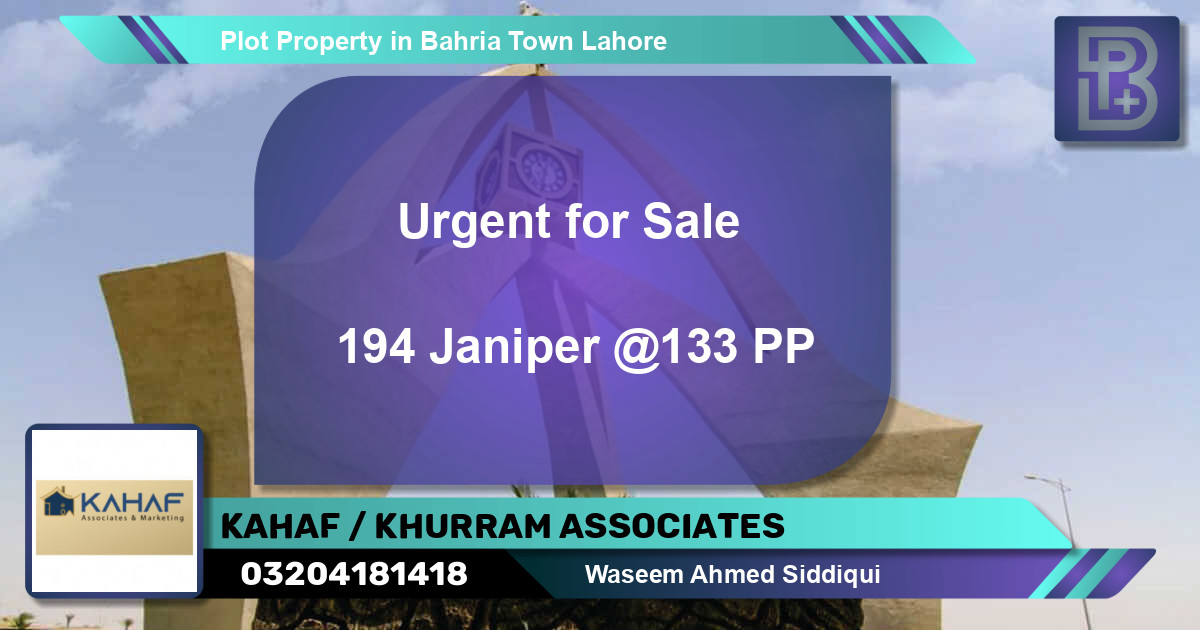 Residential Plot for Sale in Bahria Town, Lahore - (BP-68638)