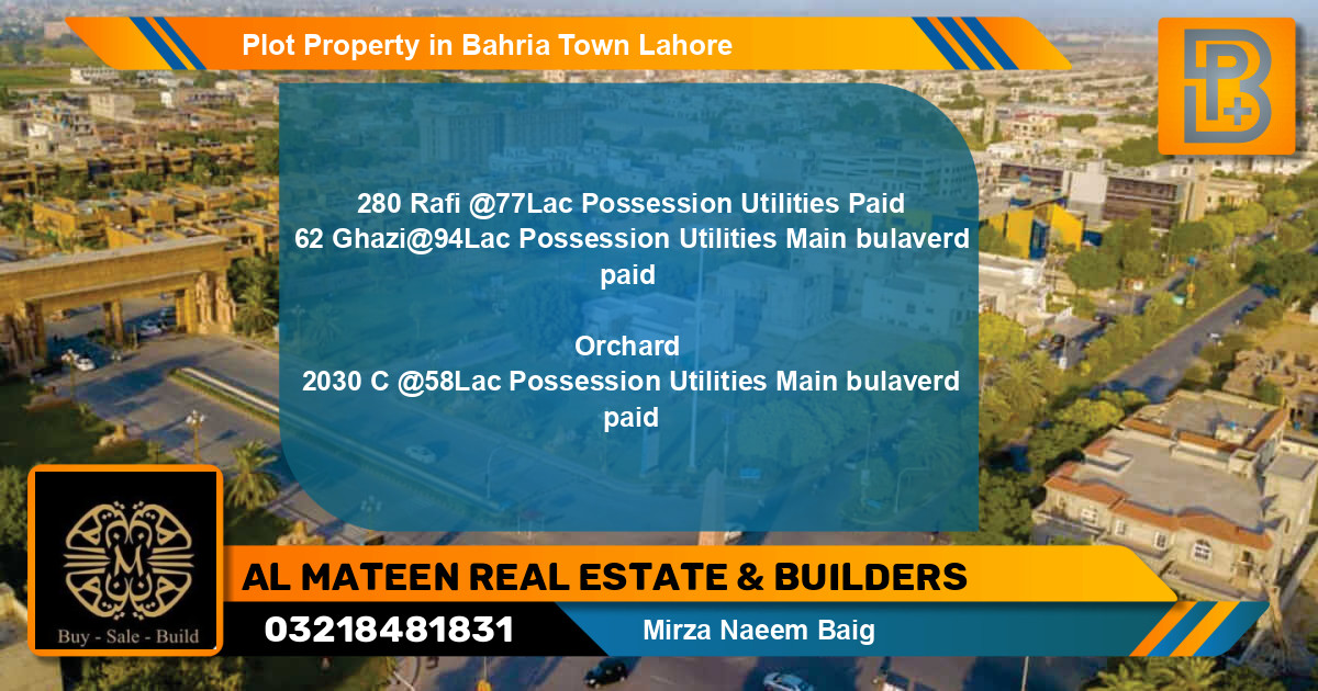 Residential Plot for Sale in Bahria Town, Lahore - (BP-68647)