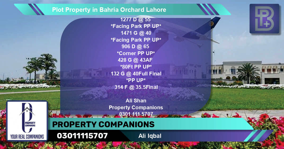Residential Plot for Sale in Bahria Orchard, Lahore - (BP-68651)