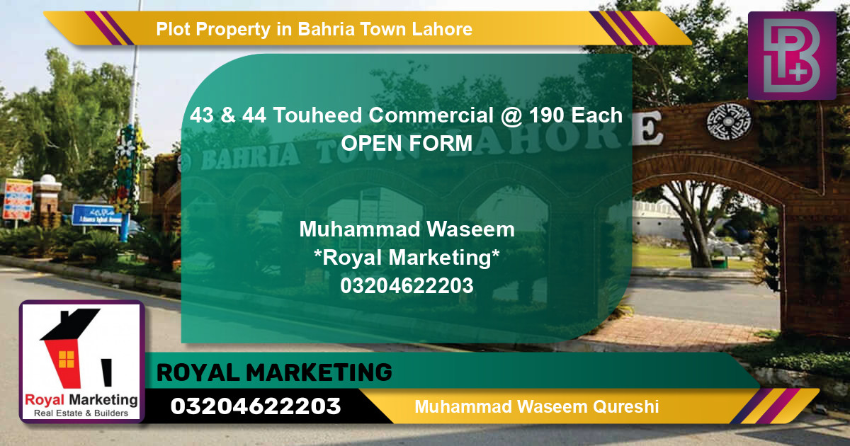 Commercial Plot for Sale in Bahria Town, Lahore - (BP-68657)