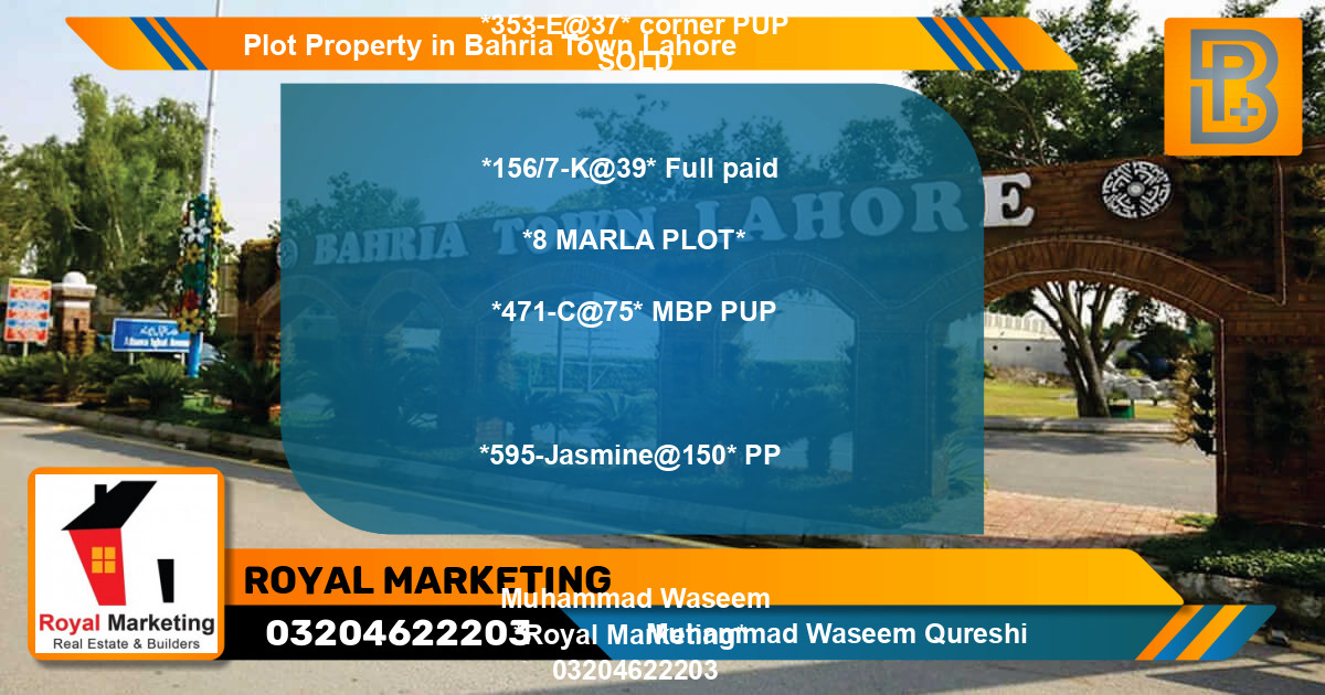 Residential Plot for Sale in Bahria Town, Lahore - (BP-68666)