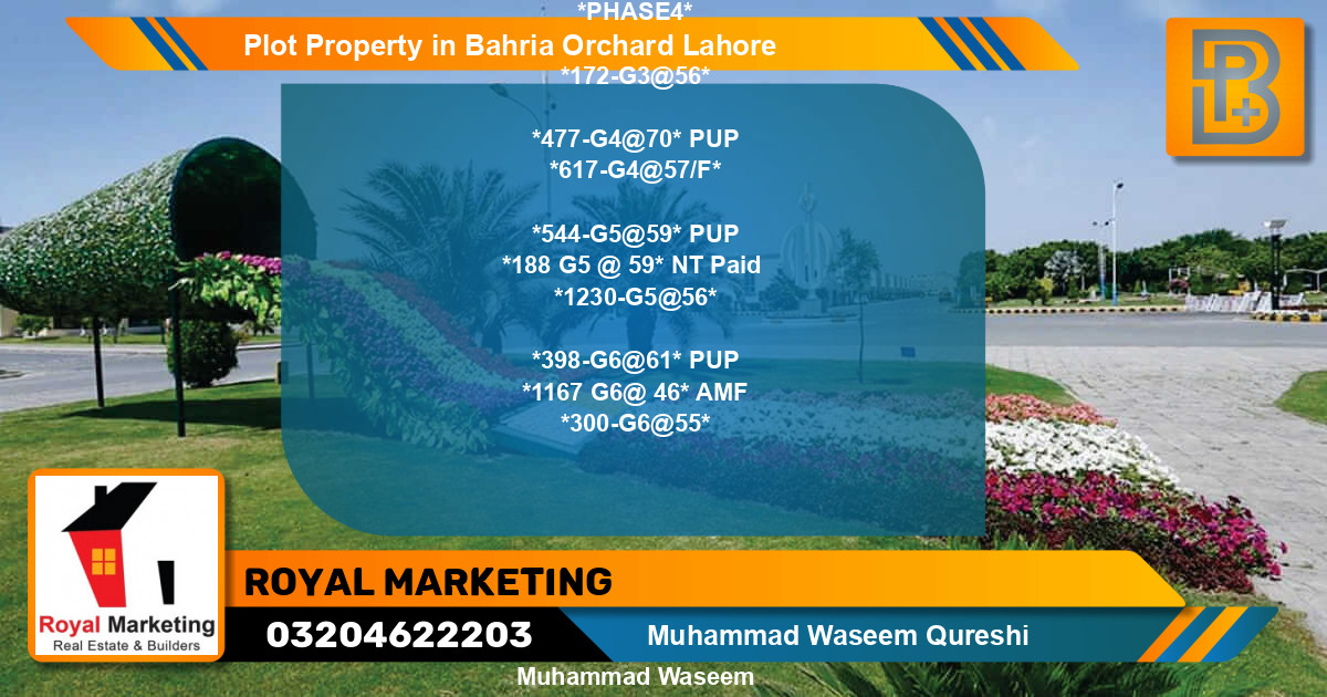 Residential Plot for Sale in Bahria Orchard, Lahore - (BP-68667)
