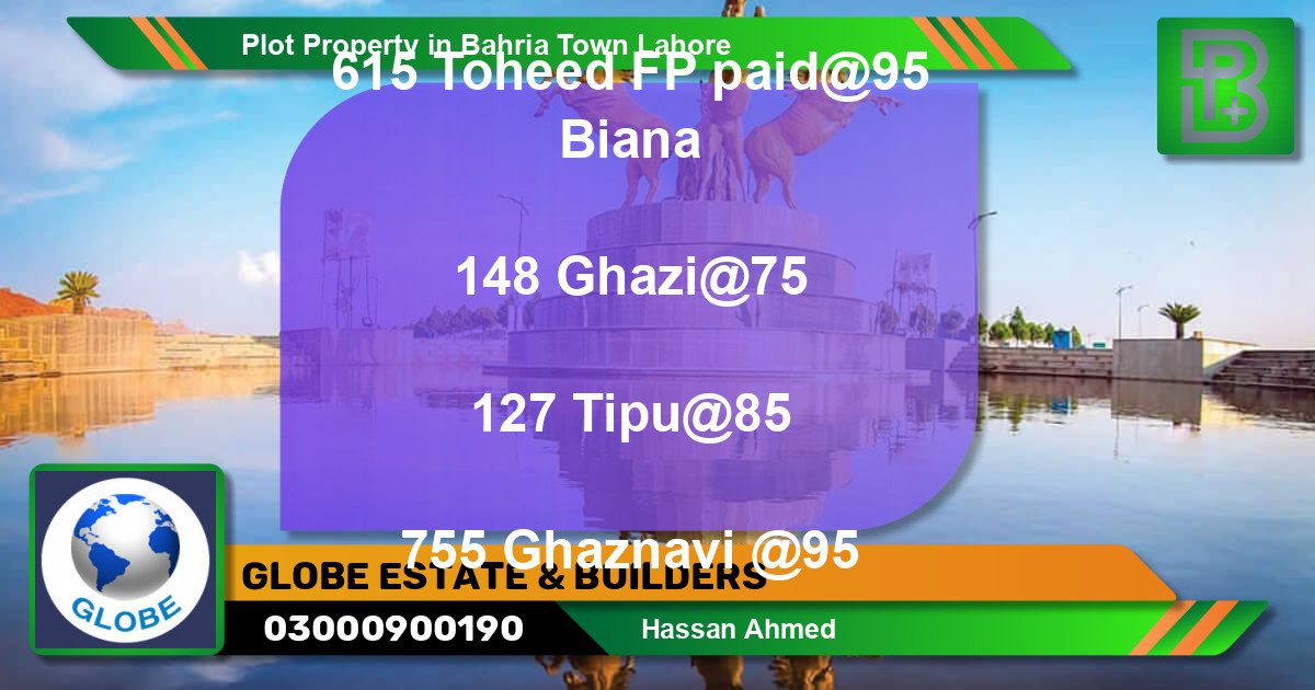 Residential Plot for Sale in Bahria Town, Lahore - (BP-68682)