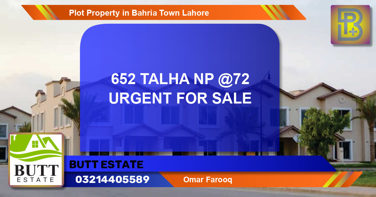 Residential Plot for Sale in Bahria Town, Lahore - (BP-68697)