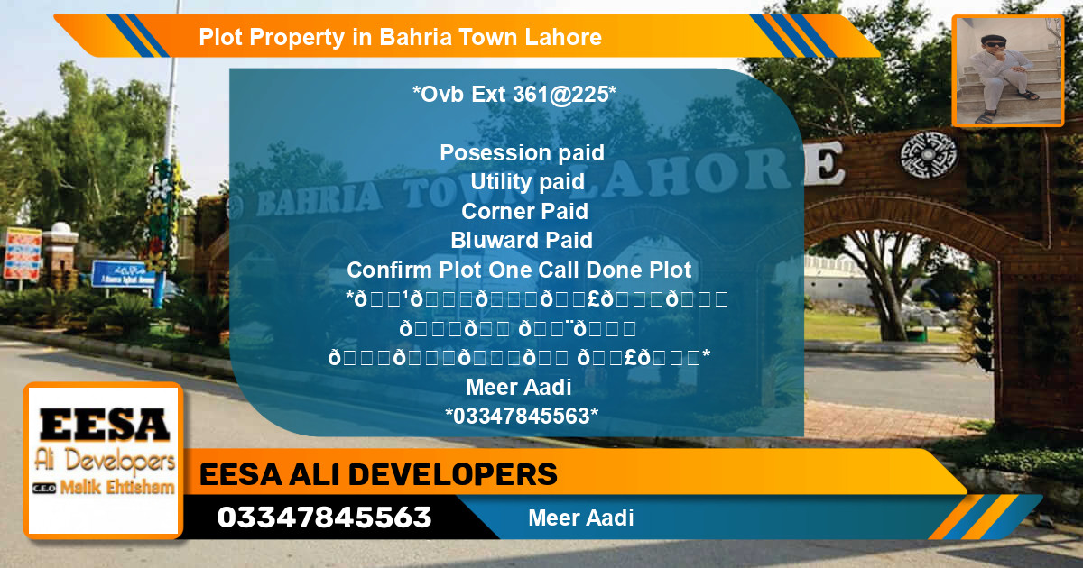 Residential Plot for Sale in Bahria Town, Lahore - (BP-68717)