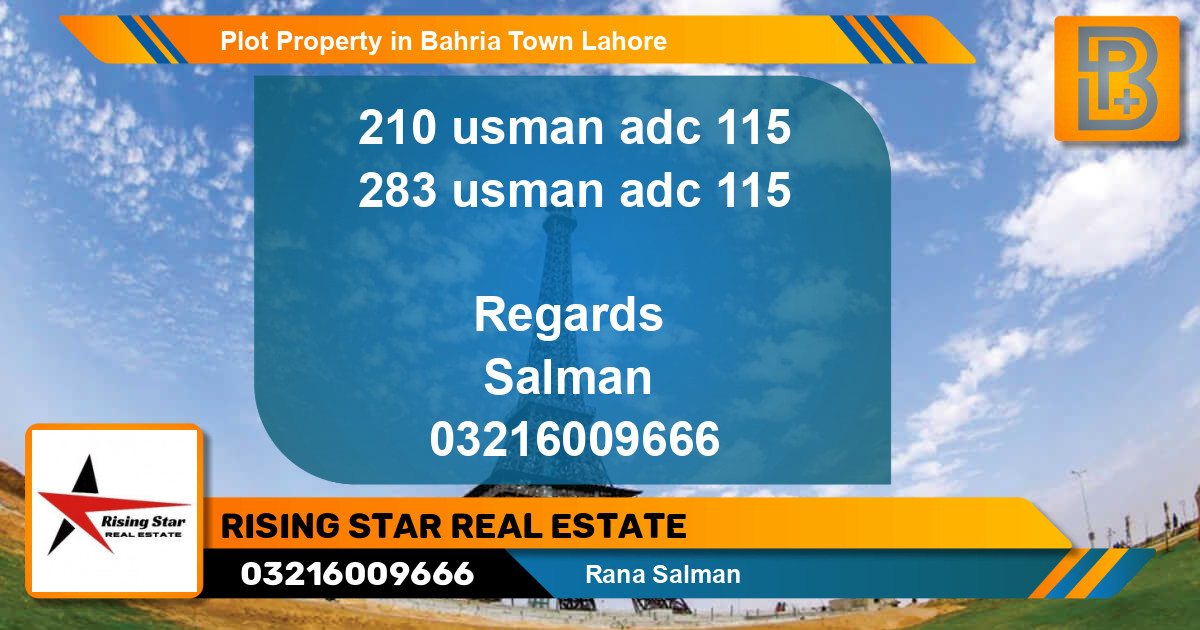 Residential Plot for Sale in Bahria Town, Lahore - (BP-68727)
