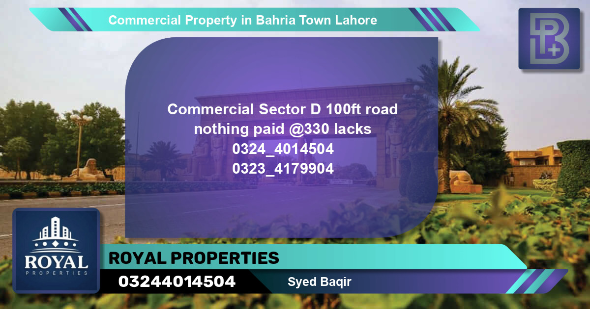 Commercial Property for Sale in Bahria Town, Lahore - (BP-68735)