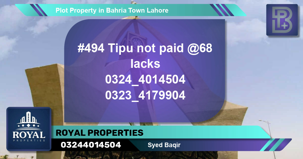 Residential Plot for Sale in Bahria Town, Lahore - (BP-68742)
