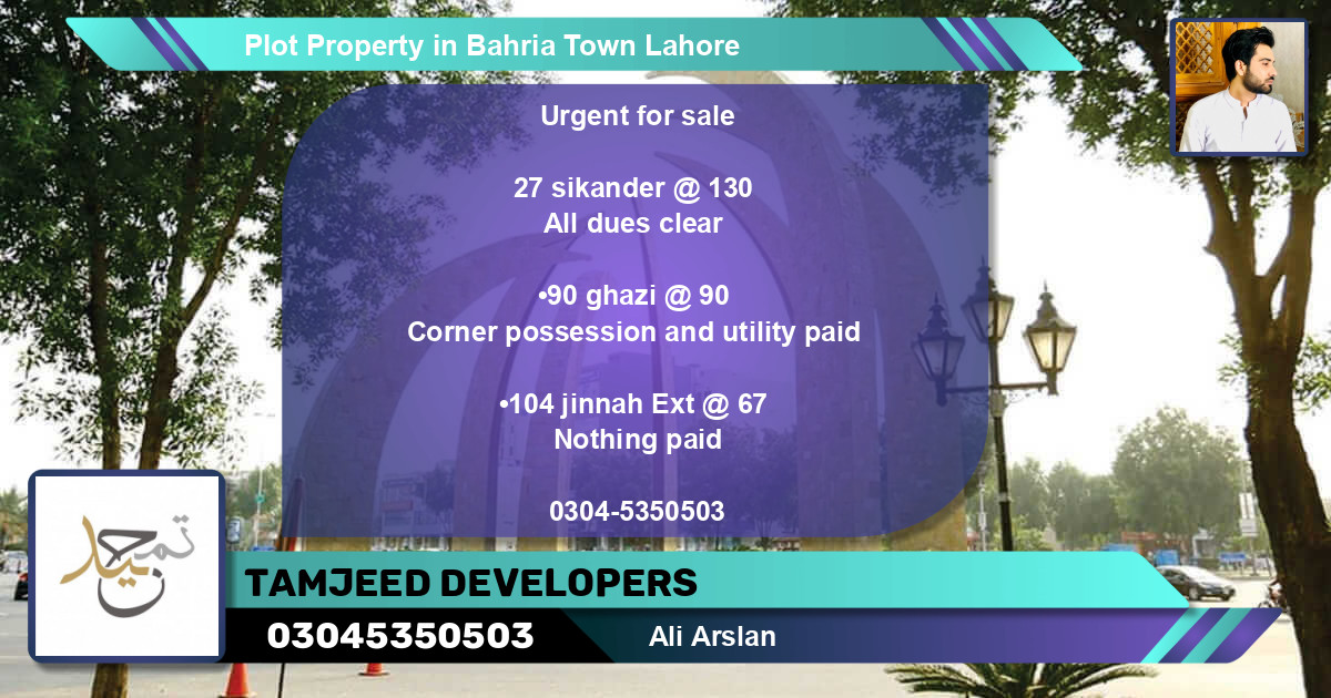 Residential Plot for Sale in Bahria Town, Lahore - (BP-68761)