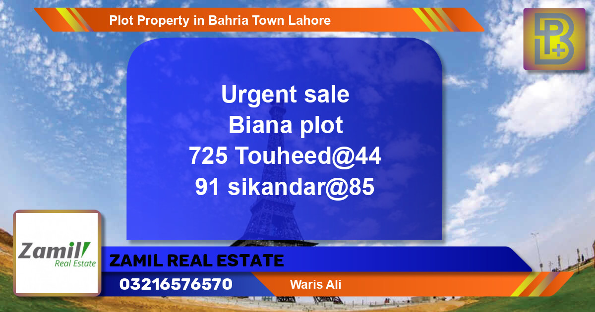 Residential Plot for Sale in Bahria Town, Lahore - (BP-68772)