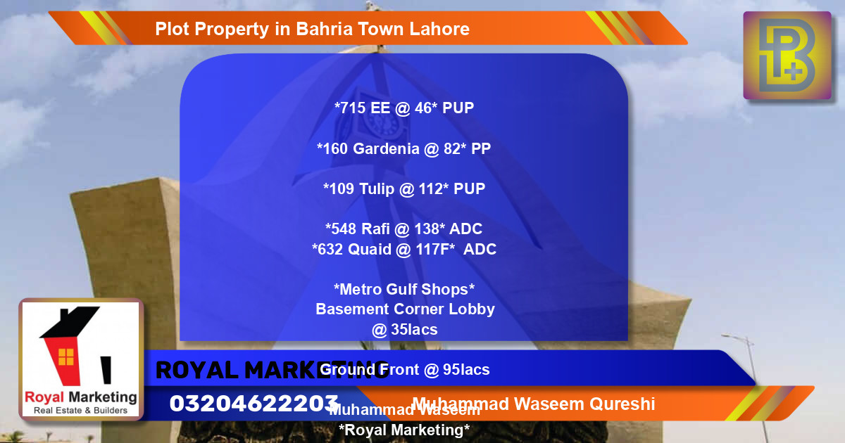 Residential Plot for Sale in Bahria Town, Lahore - (BP-68776)