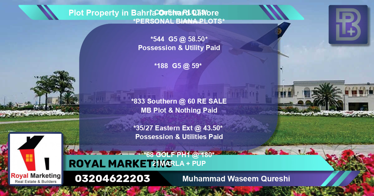 Residential Plot for Sale in Bahria Orchard, Lahore - (BP-68777)