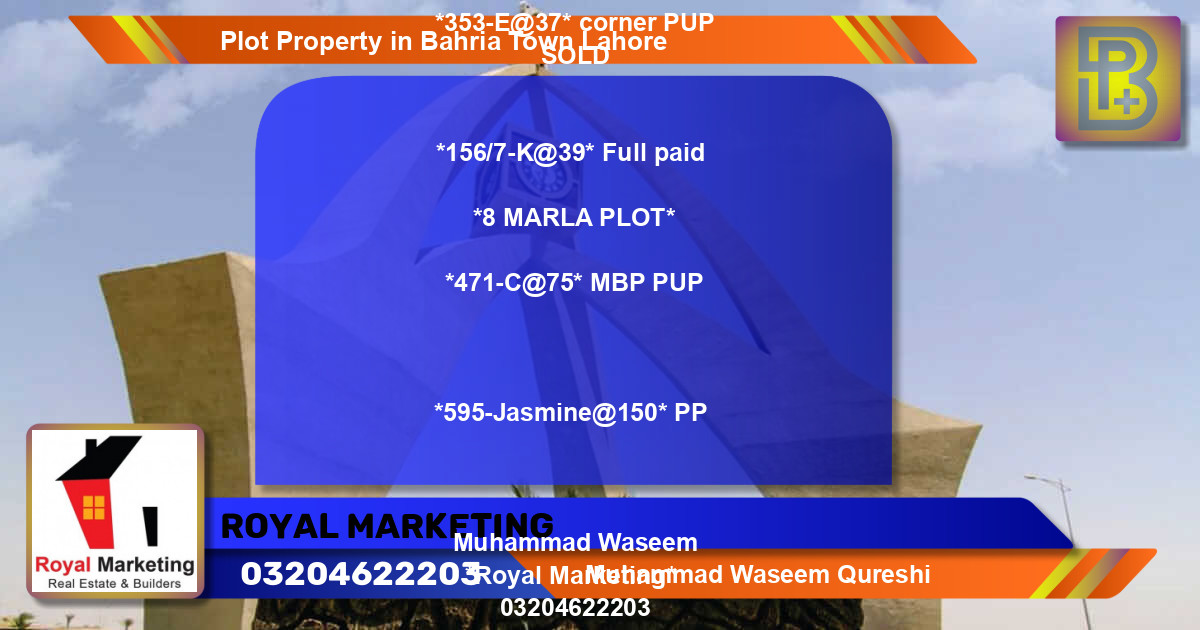 Residential Plot for Sale in Bahria Town, Lahore - (BP-68778)