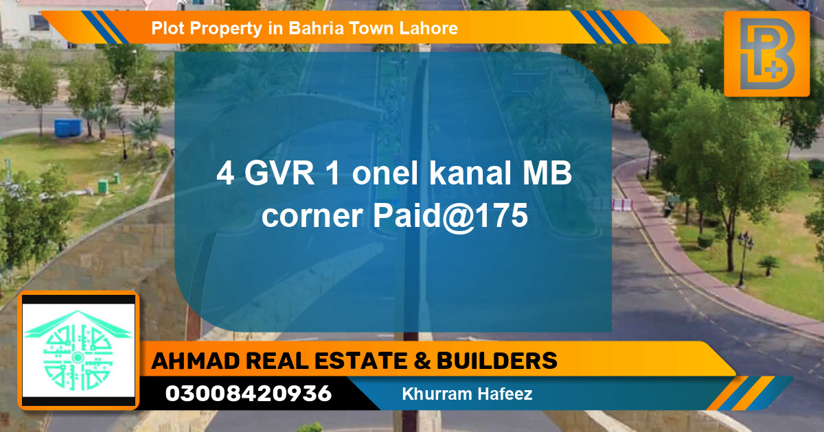 Residential Plot for Sale in Bahria Town, Lahore - (BP-68779)