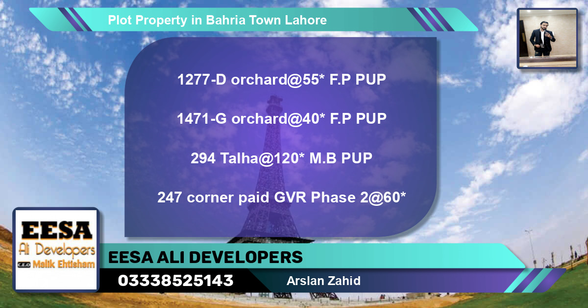 Residential Plot for Sale in Bahria Town, Lahore - (BP-68790)