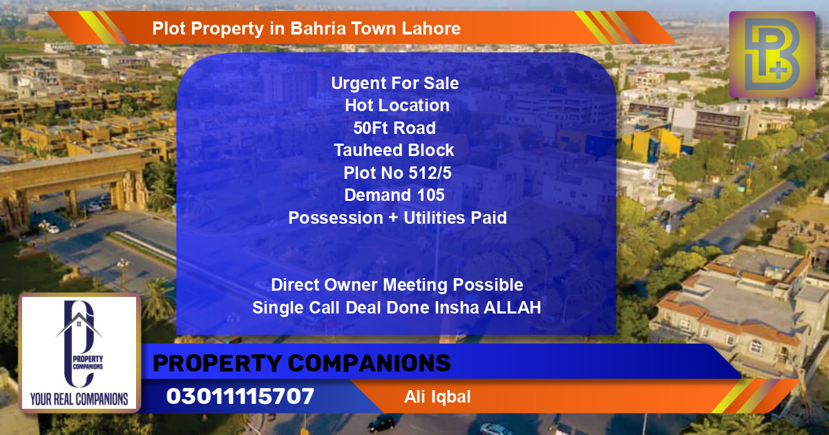 Residential Plot for Sale in Bahria Town, Lahore - (BP-68792)