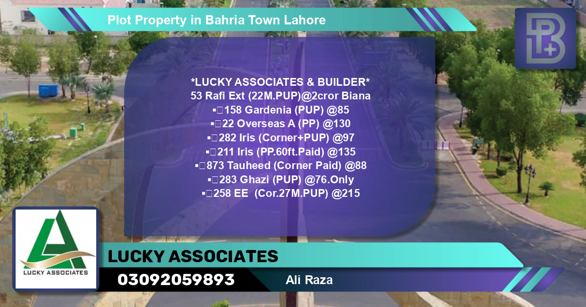 Residential Plot for Sale in Bahria Town, Lahore - (BP-68802)