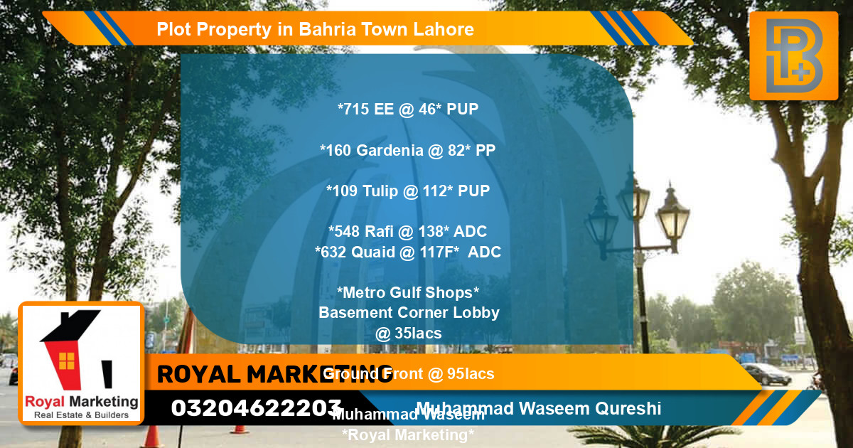 Residential Plot for Sale in Bahria Town, Lahore - (BP-68804)