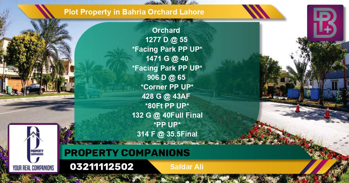 Residential Plot for Sale in Bahria Orchard, Lahore - (BP-68805)