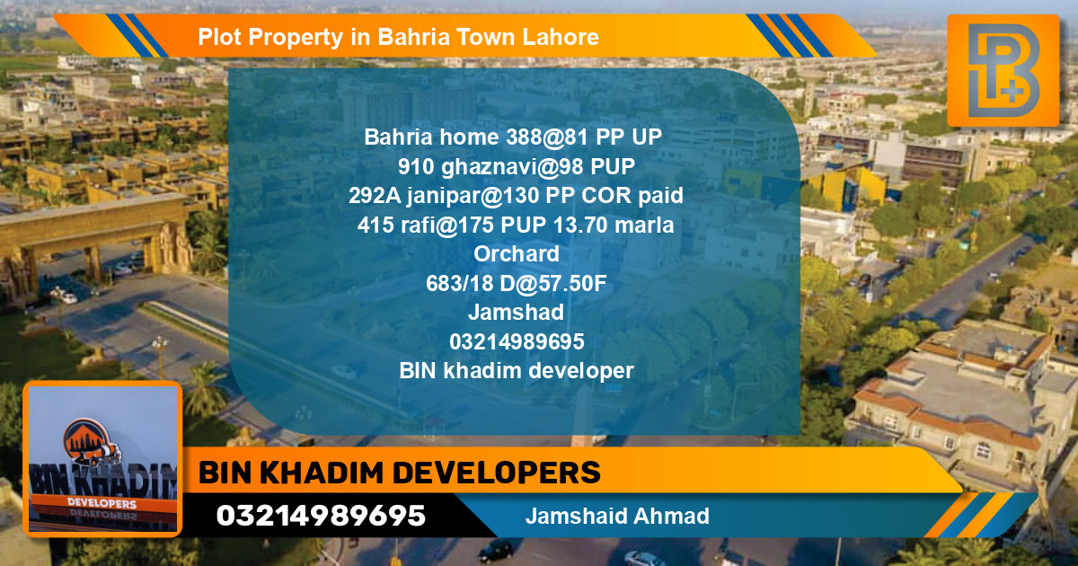 Residential Plot for Sale in Bahria Town, Lahore - (BP-68811)