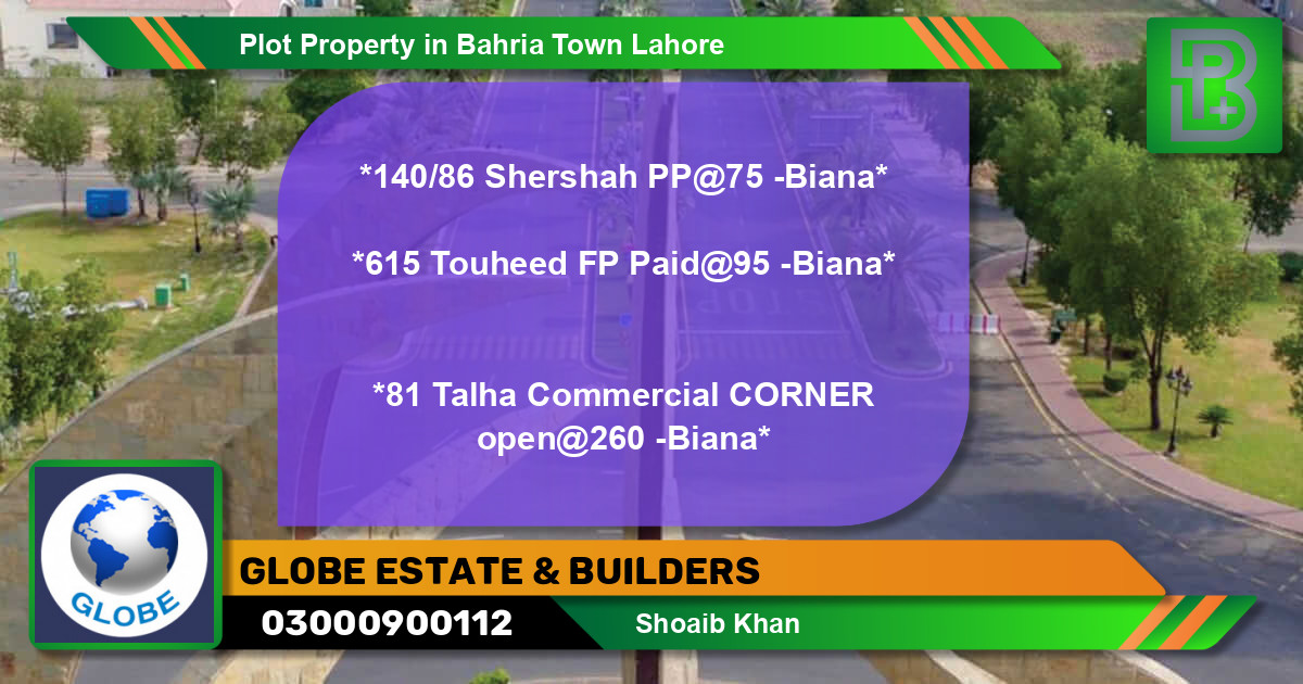 Commercial Plot for Sale in Bahria Town, Lahore - (BP-68816)
