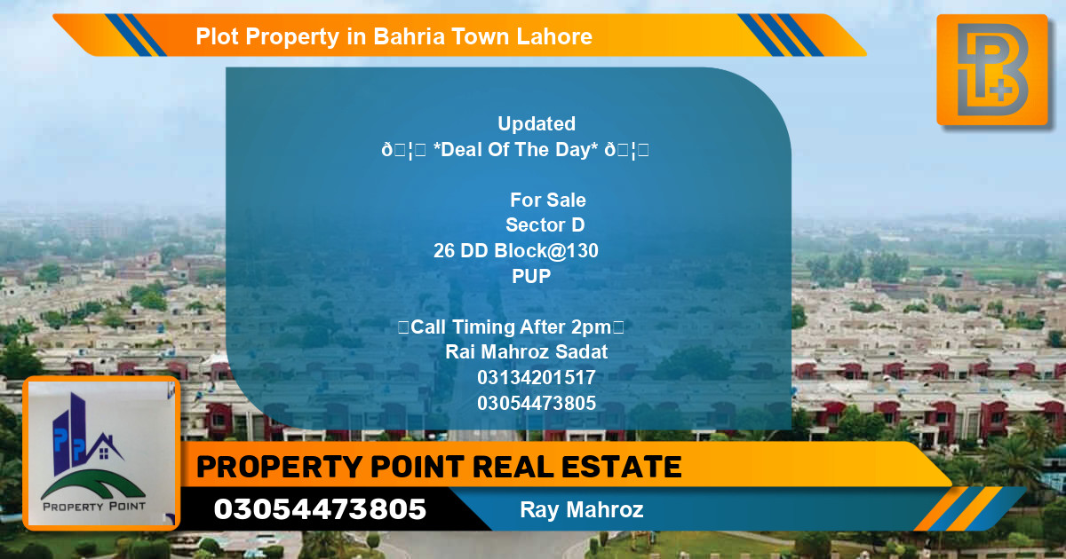 Residential Plot for Sale in Bahria Town, Lahore - (BP-68833)