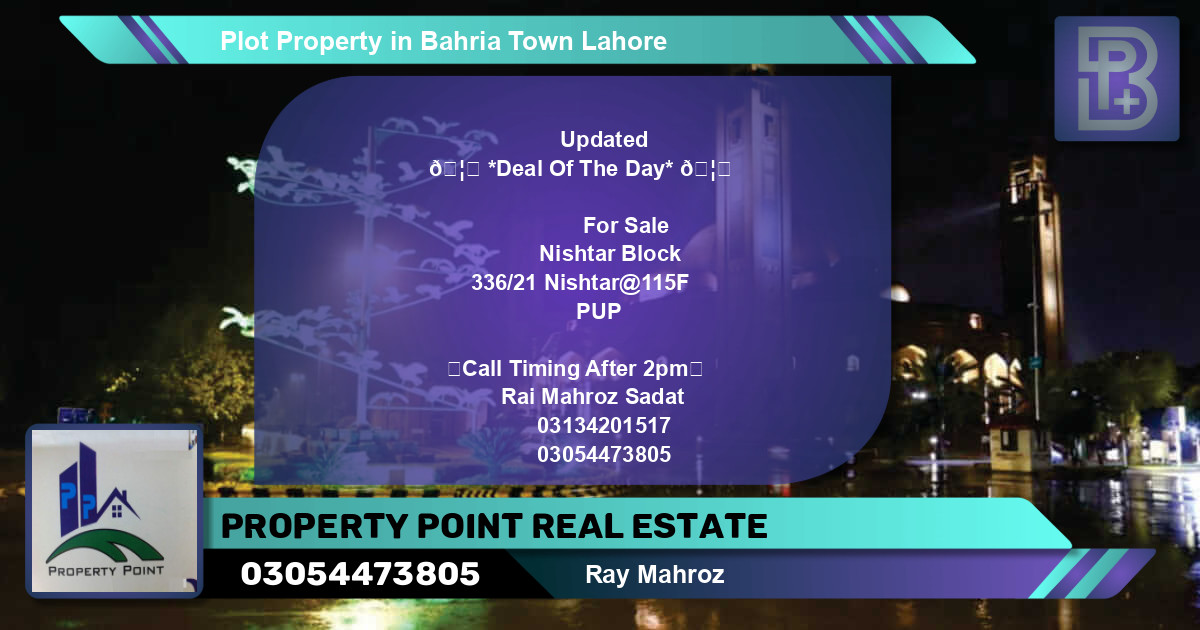 Residential Plot for Sale in Bahria Town, Lahore - (BP-68836)