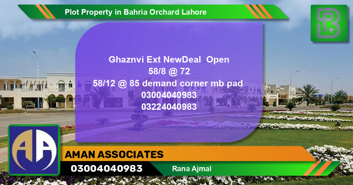 Residential Plot for Sale in Bahria Orchard, Lahore - (BP-68841)