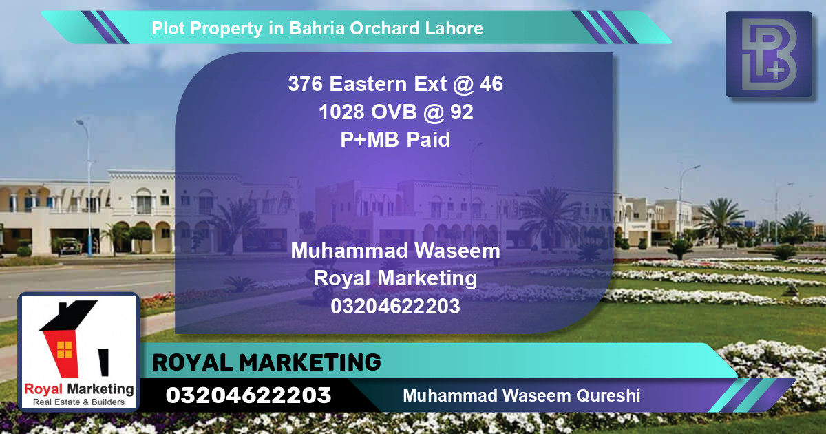 Residential Plot for Sale in Bahria Orchard, Lahore - (BP-68871)