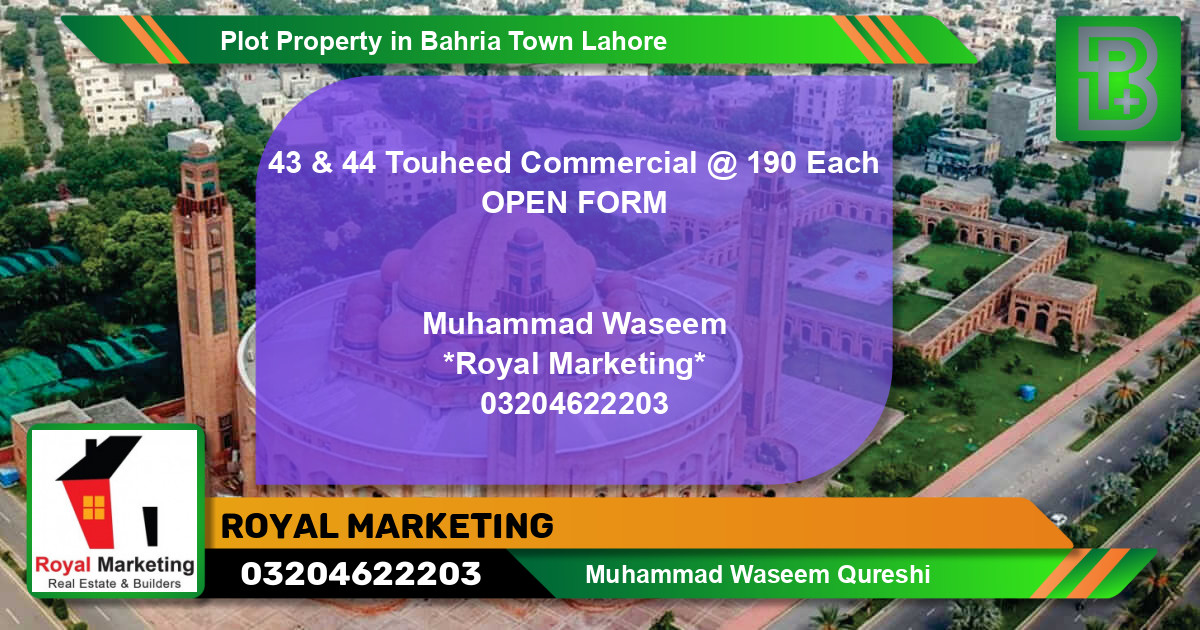 Commercial Plot for Sale in Bahria Town, Lahore - (BP-68920)