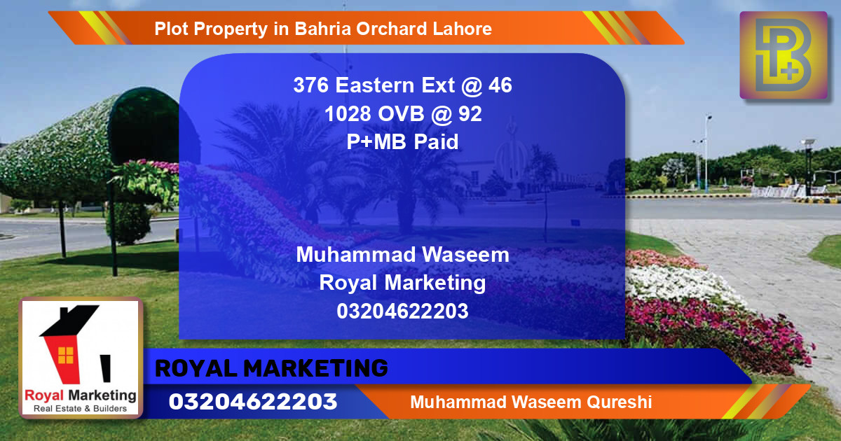 Residential Plot for Sale in Bahria Orchard, Lahore - (BP-68925)