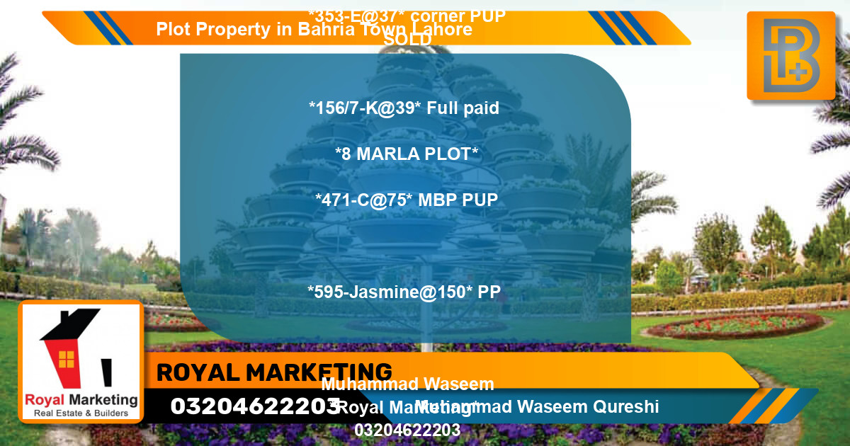 Residential Plot for Sale in Bahria Town, Lahore - (BP-68928)