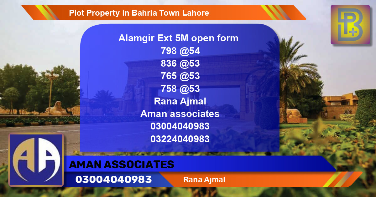 Residential Plot for Sale in Bahria Town, Lahore - (BP-68936)