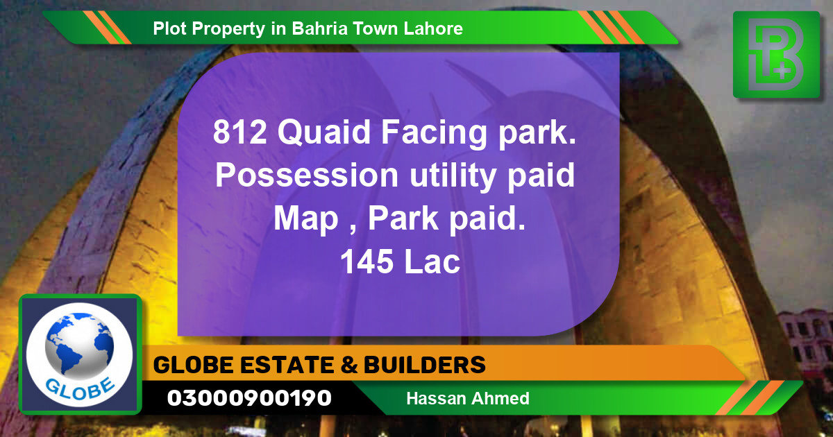 Residential Plot for Sale in Bahria Town, Lahore - (BP-68943)