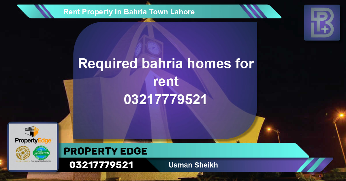 Residential Property for Rent in Bahria Town, Lahore - (BP-68948)