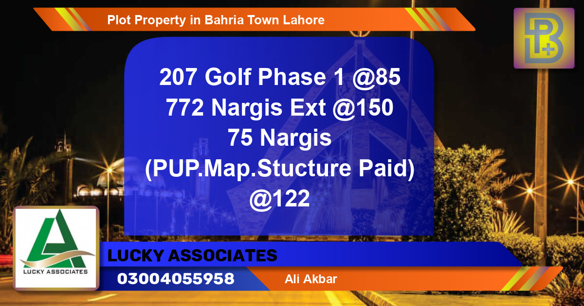 Residential Plot for Sale in Bahria Town, Lahore - (BP-68959)