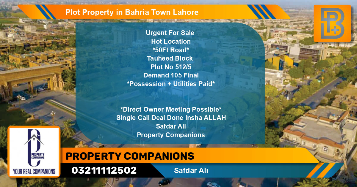 Residential Plot for Sale in Bahria Town, Lahore - (BP-68961)