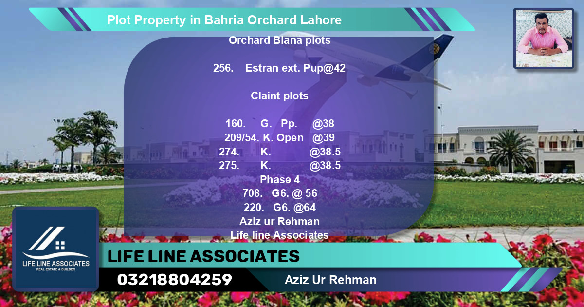 Residential Plot for Sale in Bahria Orchard, Lahore - (BP-68991)