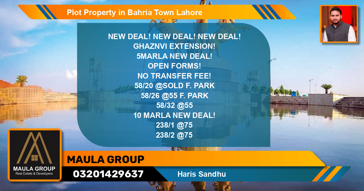 Residential Plot for Sale in Bahria Town, Lahore - (BP-69014)