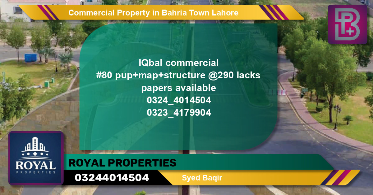 Commercial Property for Sale in Bahria Town, Lahore - (BP-69018)