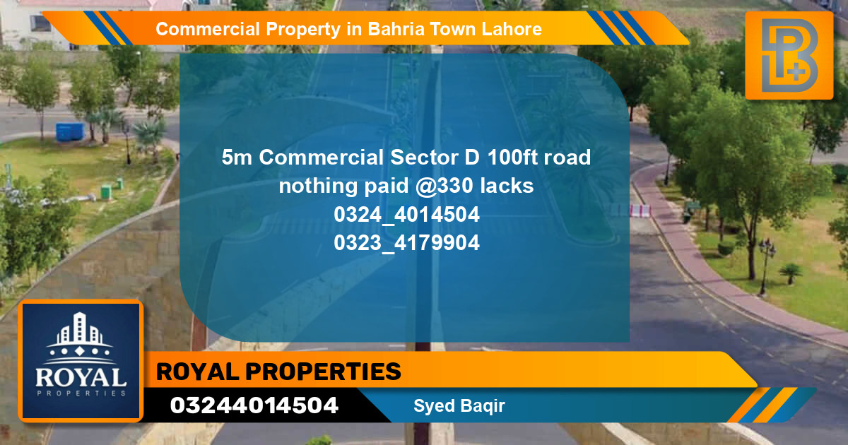 Commercial Property for Sale in Bahria Town, Lahore - (BP-69024)