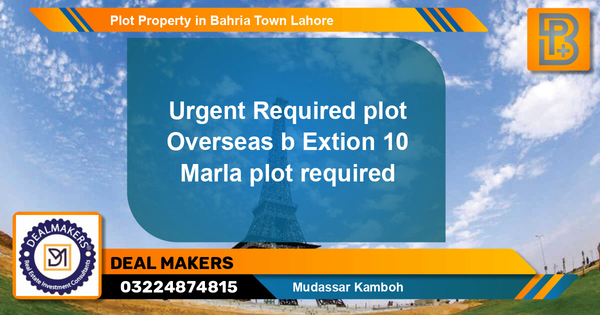Residential Plot for Sale in Bahria Town, Lahore - (BP-69059)